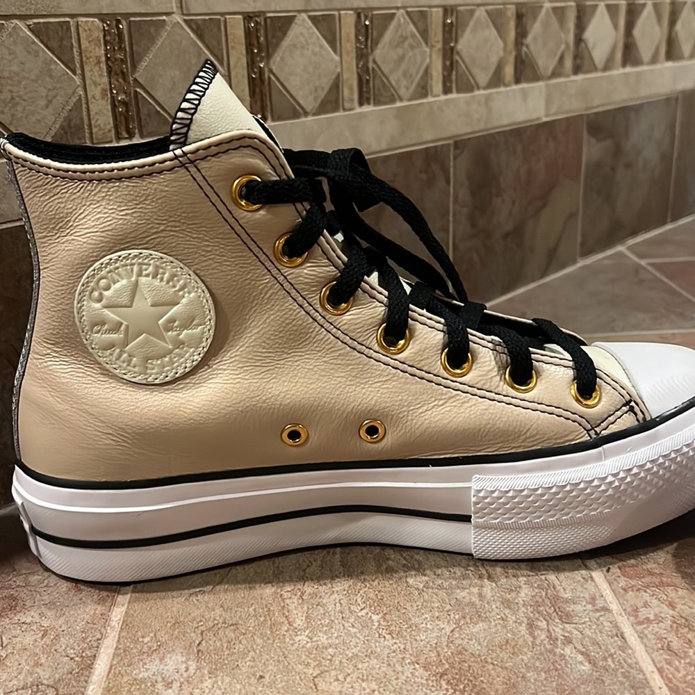 Custom Leather Platform Chuck Taylors 8